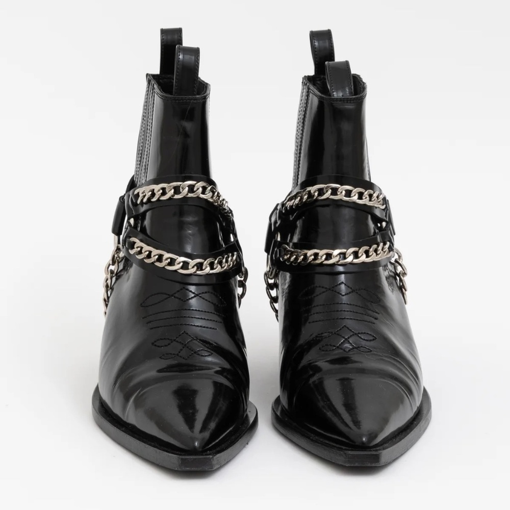 Anine Bing Harris Boot black patent leather chains - EU40